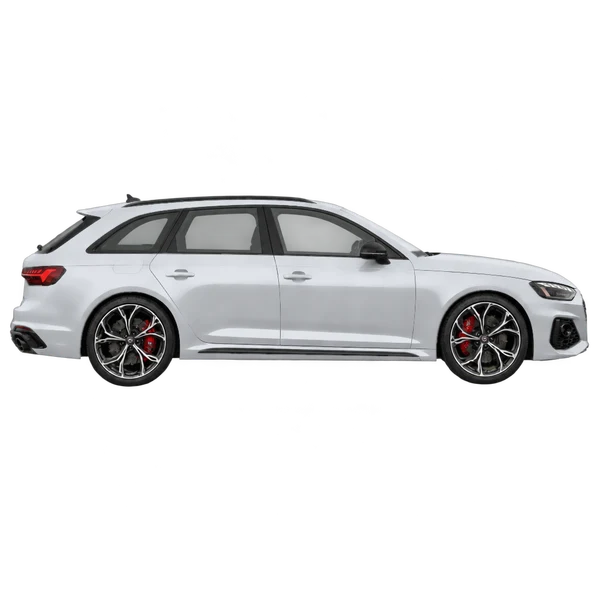 2023 Audi RS4 in Silber, Ansicht: Seite (nach rechts gewandt)