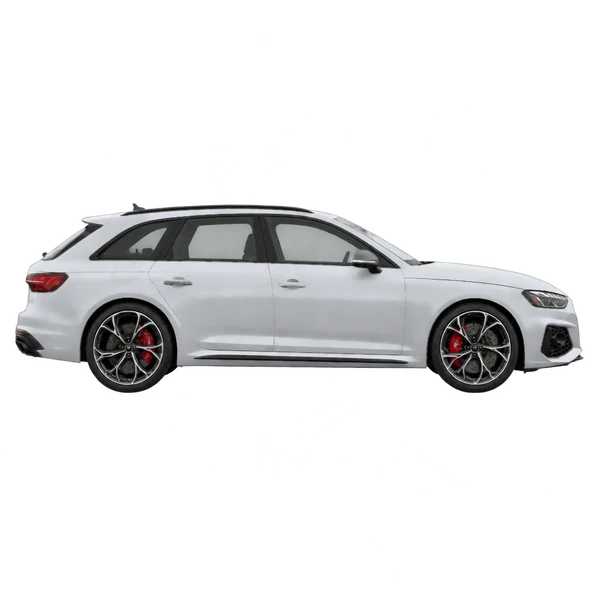 2024 Audi RS4 in Silber, Ansicht: Seite (nach rechts gewandt)