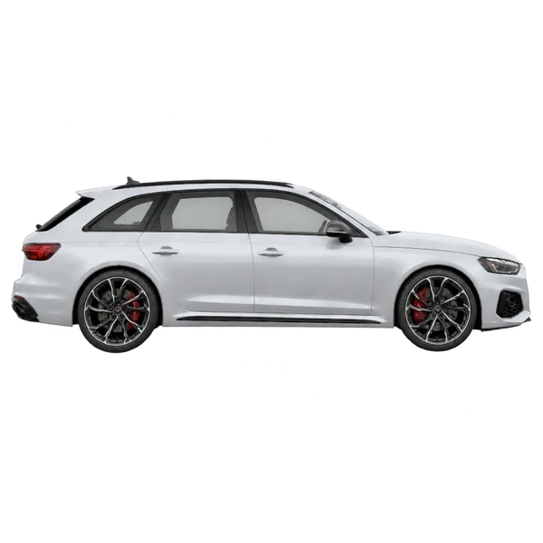 2025 Audi RS4 in Silber, Ansicht: Seite (nach rechts gewandt)