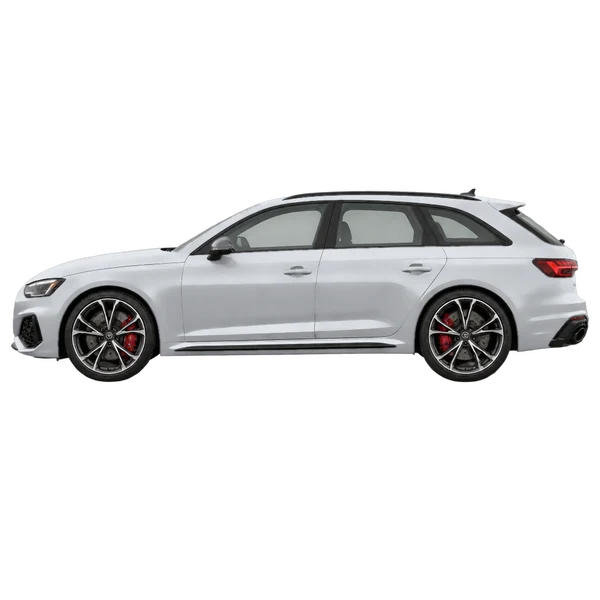 2026 Audi RS4 in Silber, Ansicht: Seite (nach links gerichtet)
