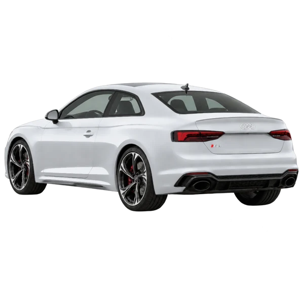 2018 Audi RS5 in Silber, Ansicht: Dreiviertelansicht von hinten (nach links gerichtet)