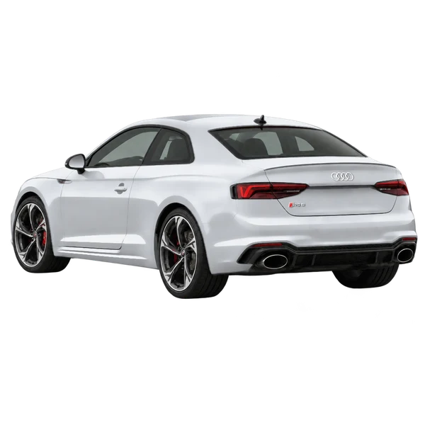 2019 Audi RS5 in Silber, Ansicht: Dreiviertelansicht von hinten (nach links gerichtet)