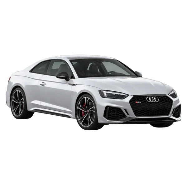 2020 Audi RS5 in Silber, Ansicht: Dreiviertelansicht vorne (nach links gerichtet)