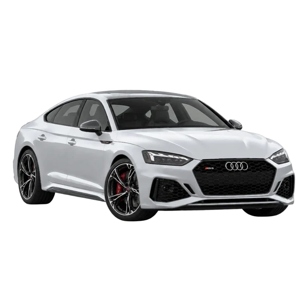 2022 Audi RS5 in Silber, Ansicht: Dreiviertelansicht vorne (nach links gerichtet)
