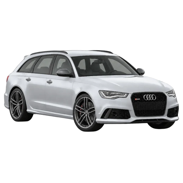 2014 Audi RS6 in Silber, Ansicht: Dreiviertelansicht vorne (nach links gerichtet)