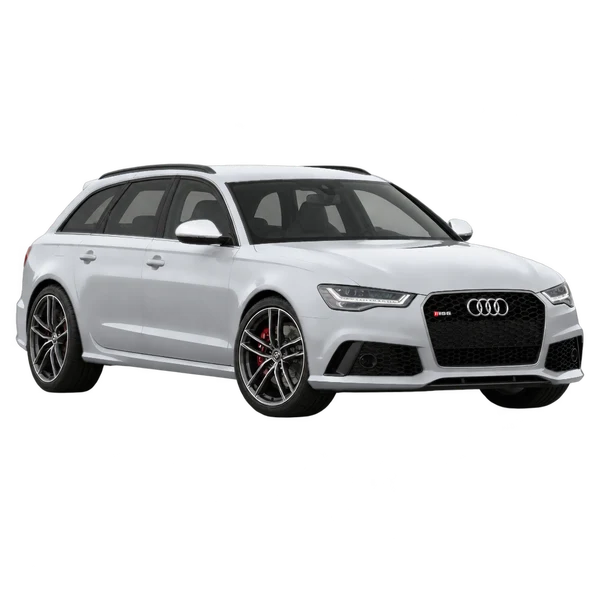2016 Audi RS6 in Silber, Ansicht: Dreiviertelansicht vorne (nach links gerichtet)