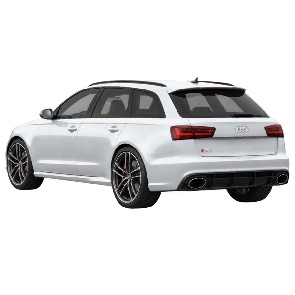 2016 Audi RS6 in Silber, Ansicht: Dreiviertelansicht von hinten (nach links gerichtet)