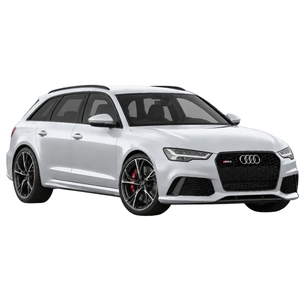 2017 Audi RS6 in Silber, Ansicht: Dreiviertelansicht vorne (nach links gerichtet)