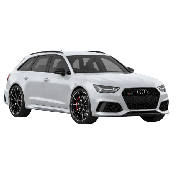 2018 Audi RS6 in Silber, Ansicht: Dreiviertelansicht vorne (nach links gerichtet)