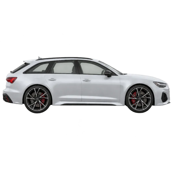 2019 Audi RS6 in Silber, Ansicht: Seite (nach rechts gewandt)