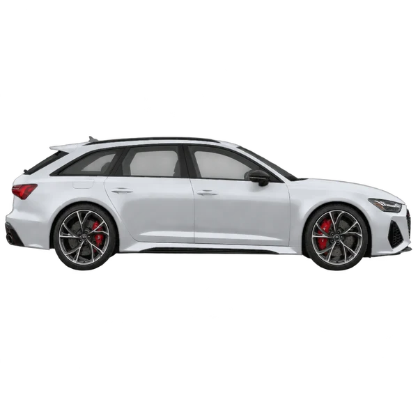 2021 Audi RS6 in Silber, Ansicht: Seite (nach rechts gewandt)