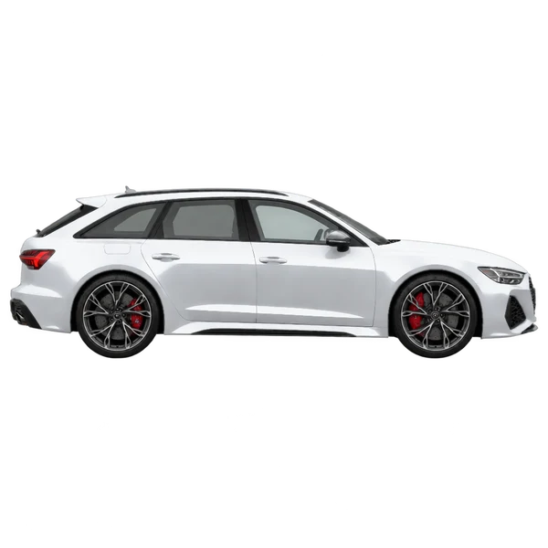2023 Audi RS6 in Silber, Ansicht: Seite (nach rechts gewandt)