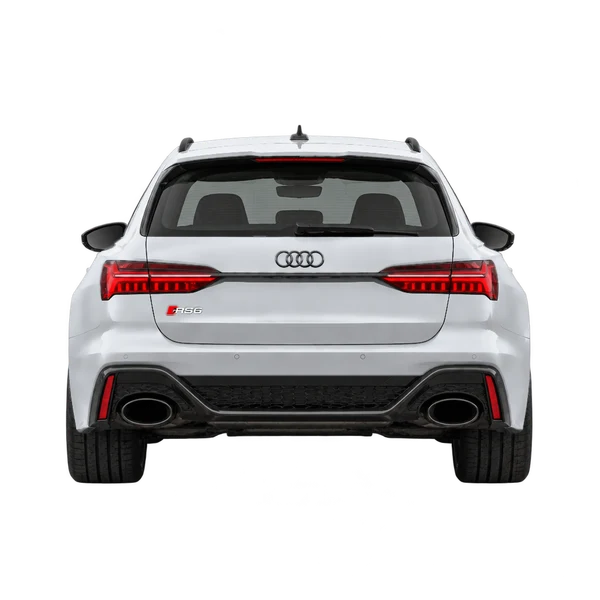 2024 Audi RS6 in Silber, Ansicht: Heck