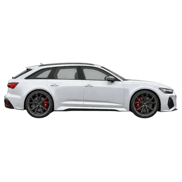 2024 Audi RS6 in Silber, Ansicht: Seite (nach rechts gewandt)