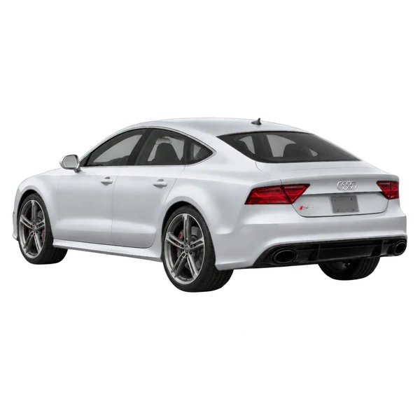2014 Audi RS7 in Silber, Ansicht: Dreiviertelansicht von hinten (nach links gerichtet)