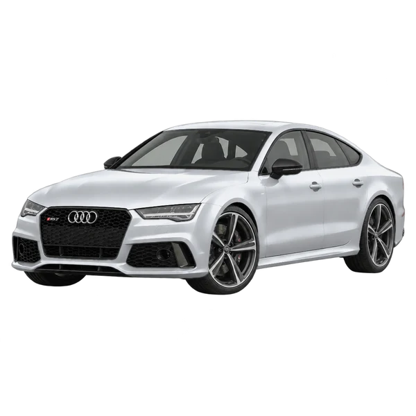 2015 Audi RS7 in Silber, Ansicht: Dreiviertelansicht vorne (nach links gerichtet)