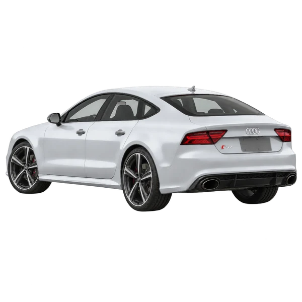 2015 Audi RS7 in Silber, Ansicht: Dreiviertelansicht von hinten (nach links gerichtet)