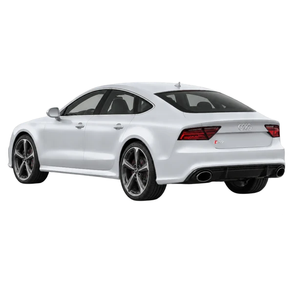 2016 Audi RS7 in Silber, Ansicht: Dreiviertelansicht von hinten (nach links gerichtet)