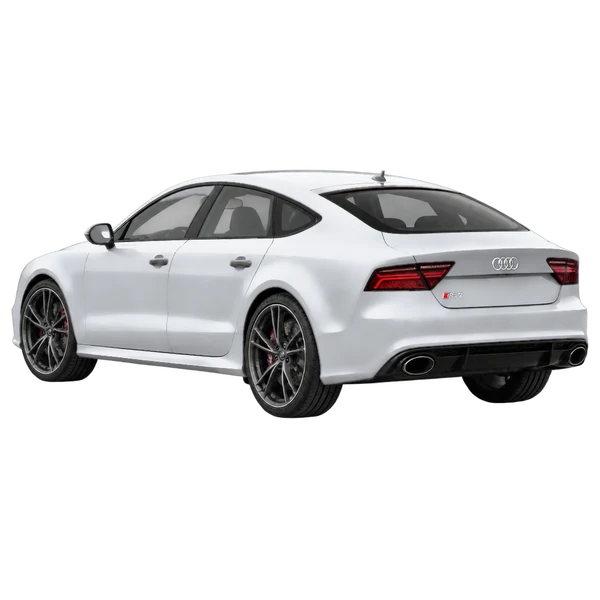 2017 Audi RS7 in Silber, Ansicht: Dreiviertelansicht von hinten (nach links gerichtet)