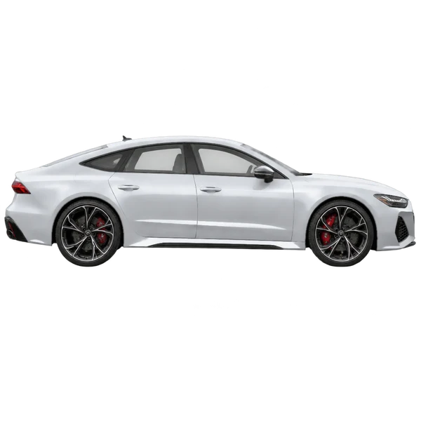 2023 Audi RS7 in Silber, Ansicht: Seite (nach rechts gewandt)