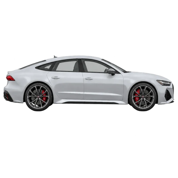 2025 Audi RS7 in Silber, Ansicht: Seite (nach rechts gewandt)