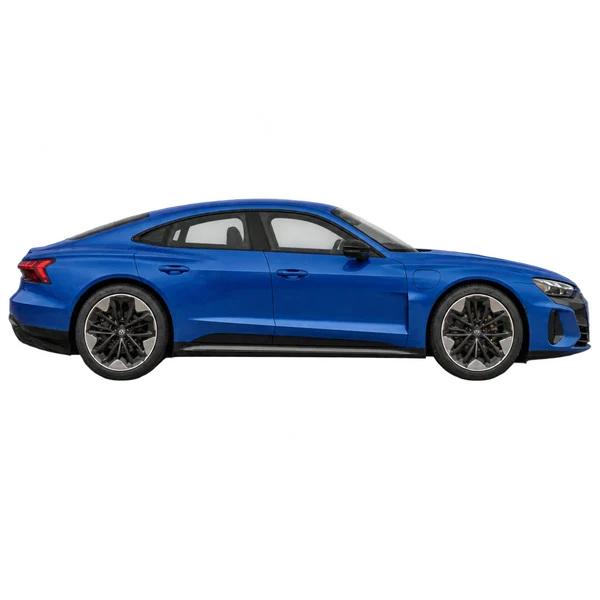 Audi S e-tron GT 2026 azul, vista lateral (voltada para a direita)