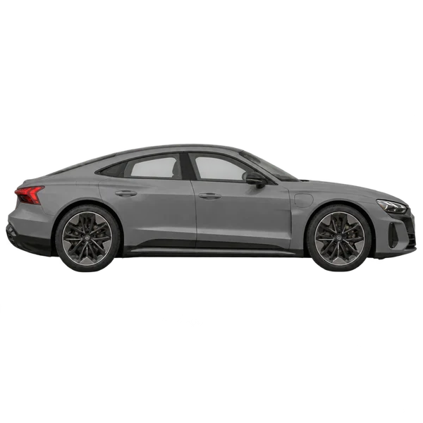 Audi S e-tron GT 2026 cinza, vista lateral (voltada para a direita)