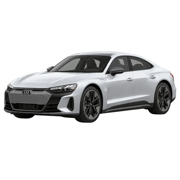 Audi S e-tron GT 2026 prata, vista dianteira em três quartos (voltada para a esquerda)