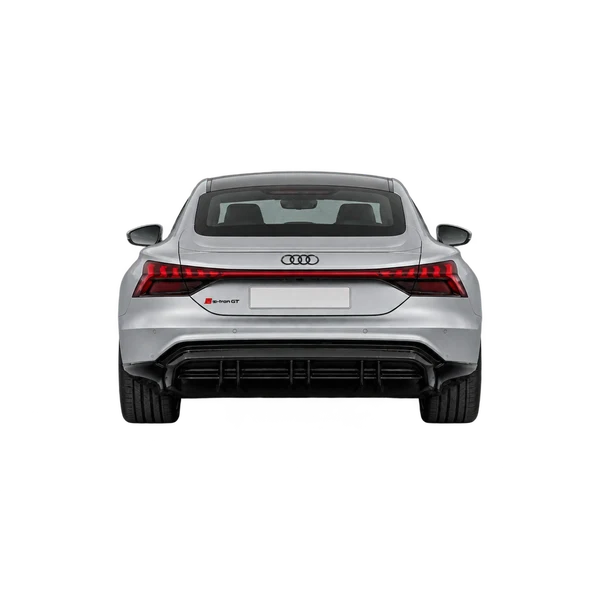 Audi S e-tron GT 2026 prata, vista traseira