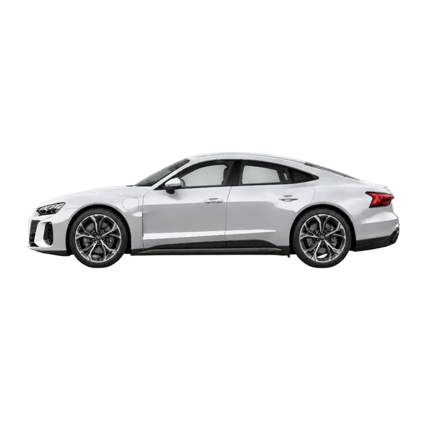 Audi S e-tron GT 2026 prata, vista lateral (voltada para a esquerda)
