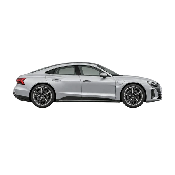 Audi S e-tron GT 2026 prata, vista lateral (voltada para a direita)