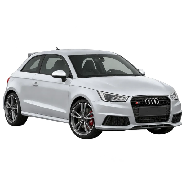 2014 Audi S1 in Silber, Ansicht: Dreiviertelansicht vorne (nach links gerichtet)