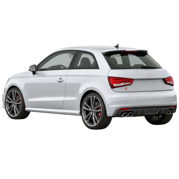 2014 Audi S1 in Silber, Ansicht: Dreiviertelansicht von hinten (nach links gerichtet)