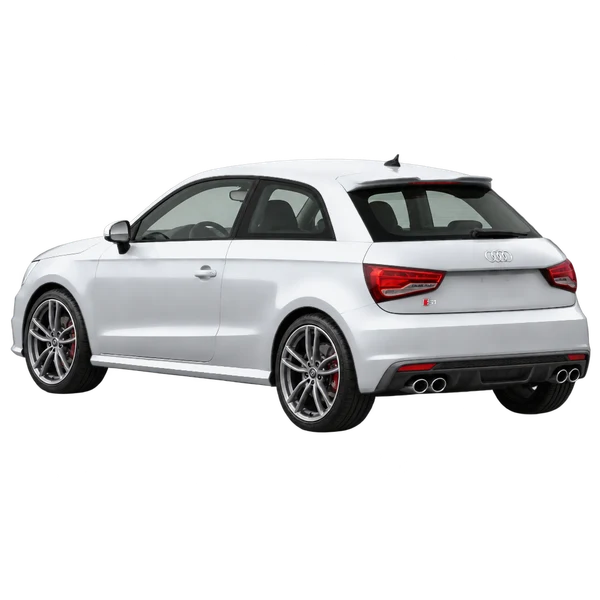 2016 Audi S1 in Silber, Ansicht: Dreiviertelansicht von hinten (nach links gerichtet)