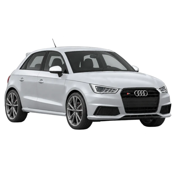 2018 Audi S1 in Silber, Ansicht: Dreiviertelansicht vorne (nach links gerichtet)