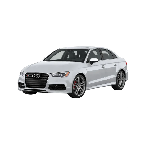 Audi S3 Limousine 2014 باللون فضي، منظر منظر أمامي بزاوية ثلاثة أرباع (متجه لليسار)