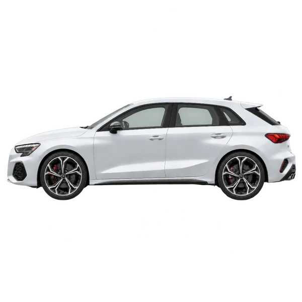 2026 Audi S3 Sportback in Silber, Ansicht: Seite (nach links gerichtet)
