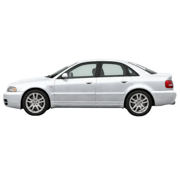 Audi S4 2001 argent, vue côté (vers la gauche)