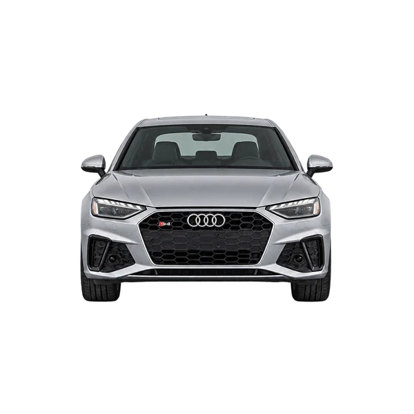Audi S4 2021 باللون فضي، منظر أمامي