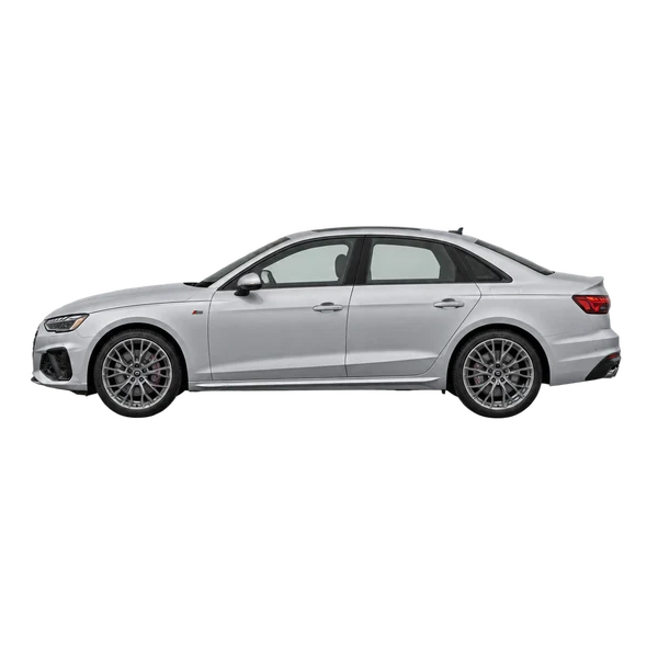 Audi S4 2026 argent, vue côté (vers la gauche)