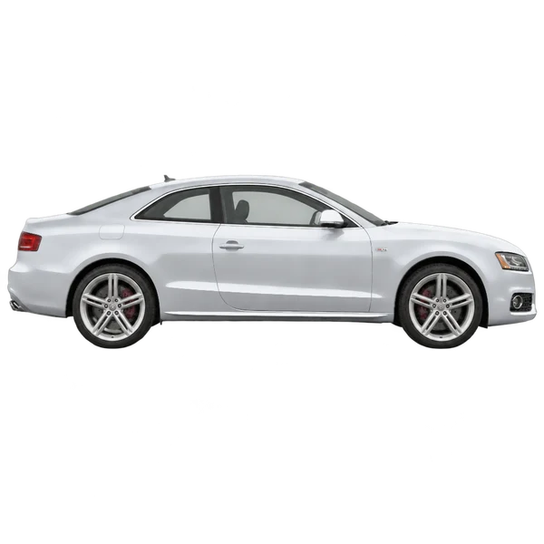 Audi S5 2017 باللون فضي، منظر منظر جانبي (باتجاه اليمين)