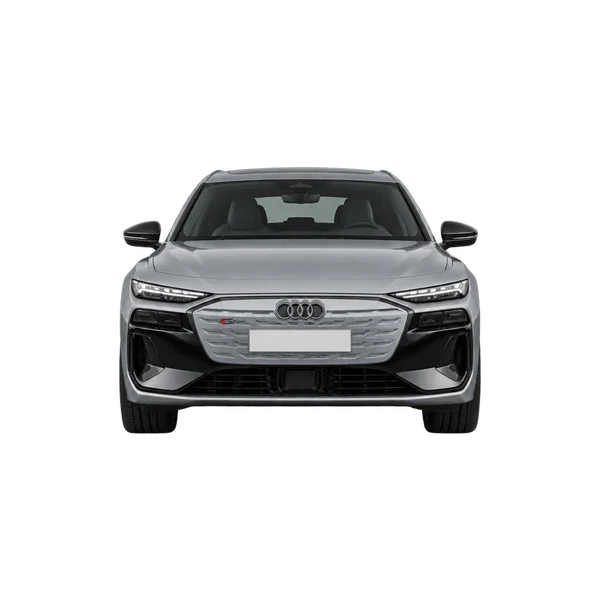 Audi S6 E-Tron 2025 باللون فضي، منظر أمامي