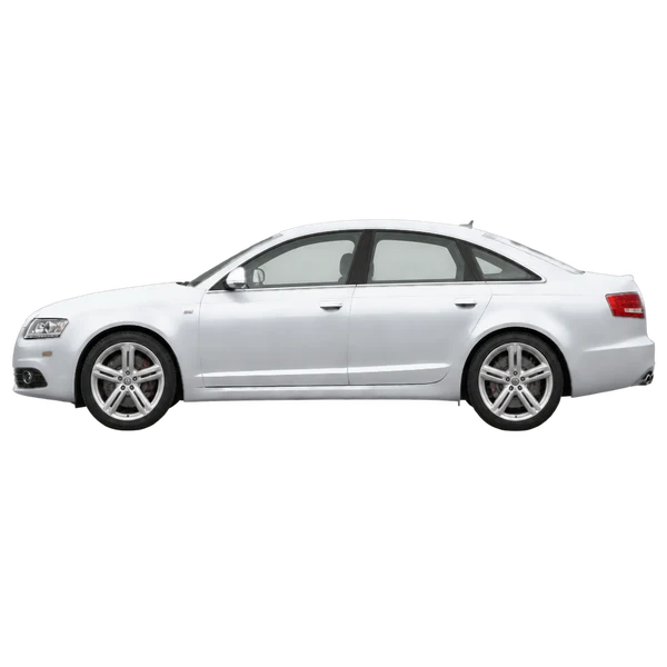 Audi S6 Quattro 2010 باللون فضي، منظر جانبي (متجه إلى اليسار)
