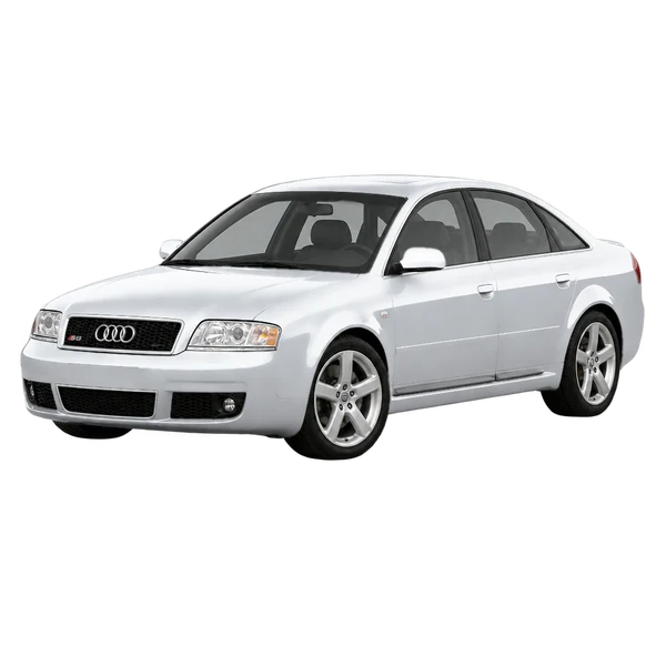 2001 AUDI S6 — Front three-quarter (facing left)، silver