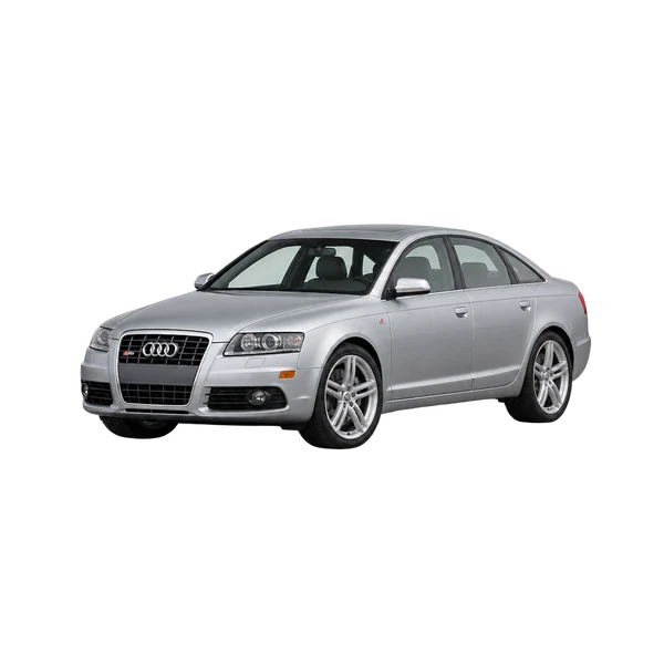 Audi S6 2007 باللون فضي، منظر منظر أمامي بزاوية ثلاثة أرباع (متجه لليسار)