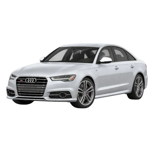 Audi S6 2013 باللون فضي، منظر منظر أمامي بزاوية ثلاثة أرباع (متجه لليسار)