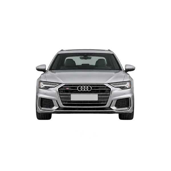 Audi S6 2022 باللون فضي، منظر أمامي