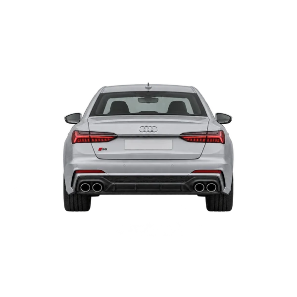 Audi S6 2027 باللون فضي، منظر من الخلف