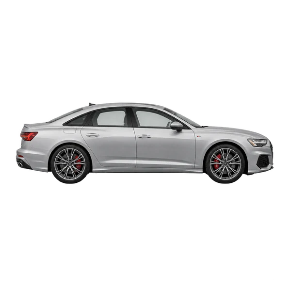 Audi S6 2027 باللون فضي، منظر منظر جانبي (باتجاه اليمين)