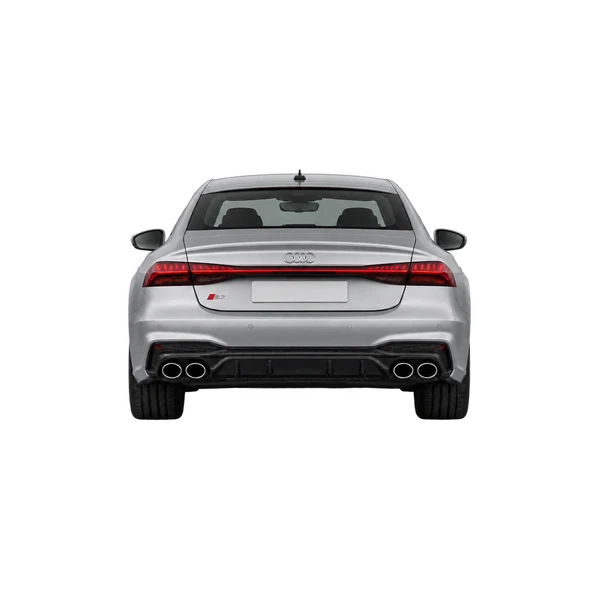 Audi S7 2026 باللون فضي، منظر من الخلف